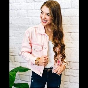 NWT Blank NYC pink jean jacket size xs